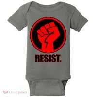 Resist Fist Circle Crest Resistance Anti Trump Baby Bodysuit thumb 0