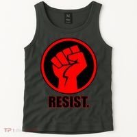 Resist Fist Circle Crest Resistance Anti Trump Tank Top thumb 2