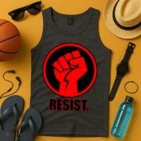 Resist Fist Circle Crest Resistance Anti Trump Tank Top thumb 4