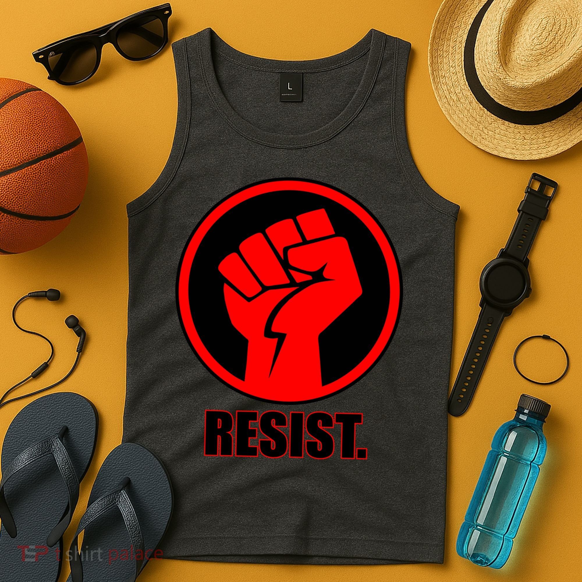Resist Fist Circle Crest Resistance Anti Trump Tank Top