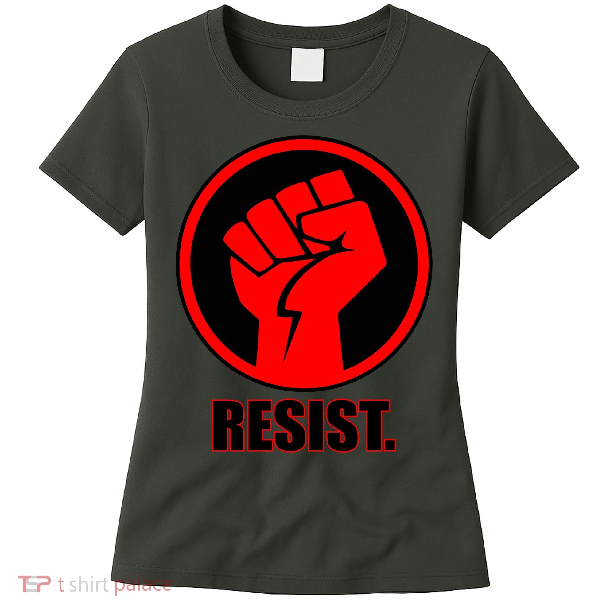 Resist Fist Circle Crest Resistance Anti Trump Women's T-Shirt