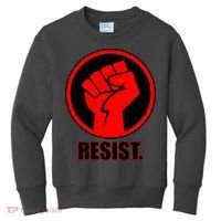 Resist Fist Circle Crest Resistance Anti Trump Kids Sweatshirt thumb 0