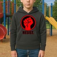 Resist Fist Circle Crest Resistance Anti Trump Kids Hoodie thumb 2