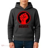 Resist Fist Circle Crest Resistance Anti Trump Kids Hoodie thumb 4