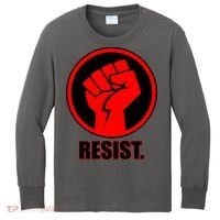 Resist Fist Circle Crest Resistance Anti Trump Kids Long Sleeve Shirt thumb 0