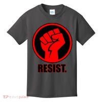 Resist Fist Circle Crest Resistance Anti Trump Kids T-Shirt thumb 0