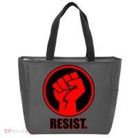 Resist Fist Circle Crest Resistance Anti Trump Tote Bag thumb 0