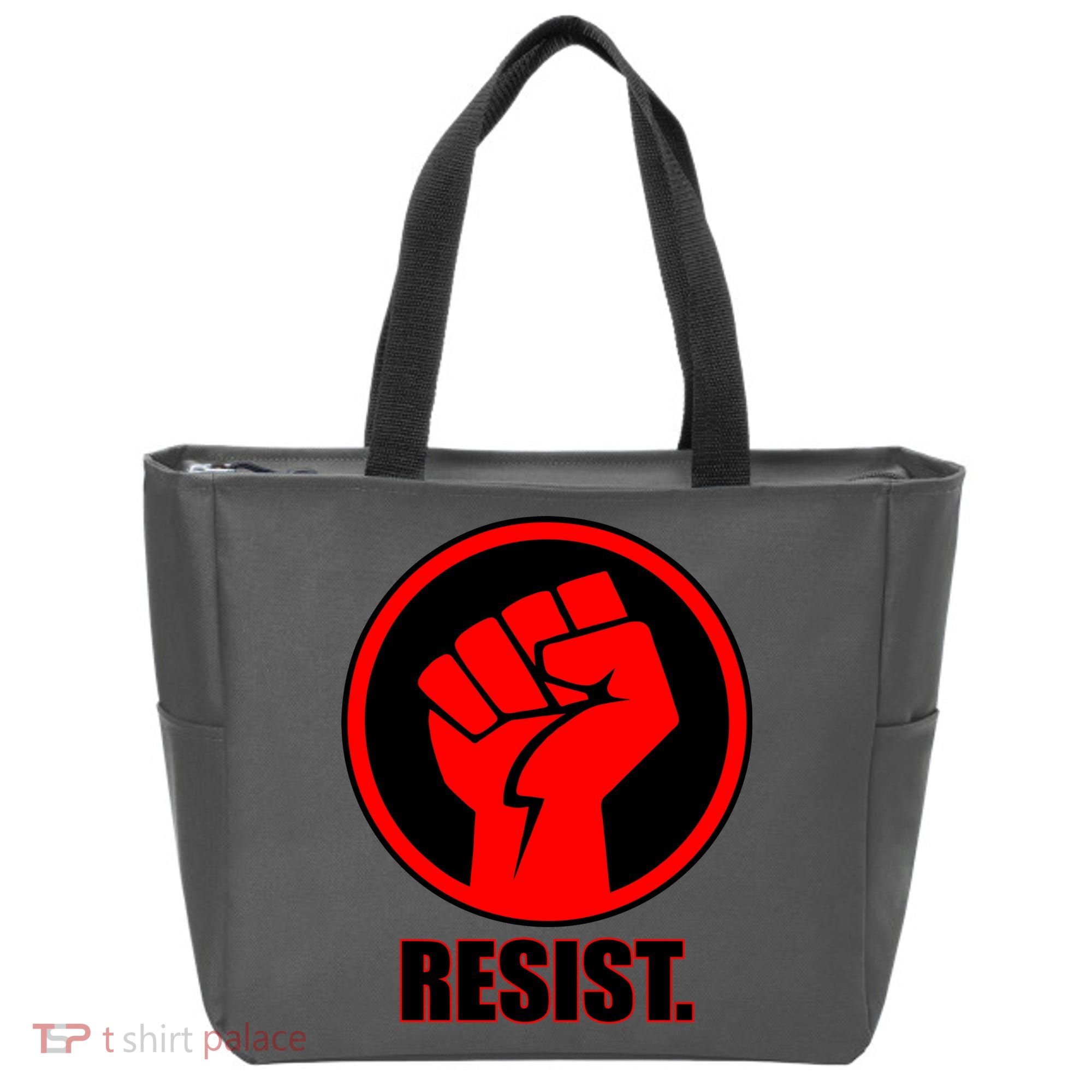 Resist Fist Circle Crest Resistance Anti Trump Tote Bag