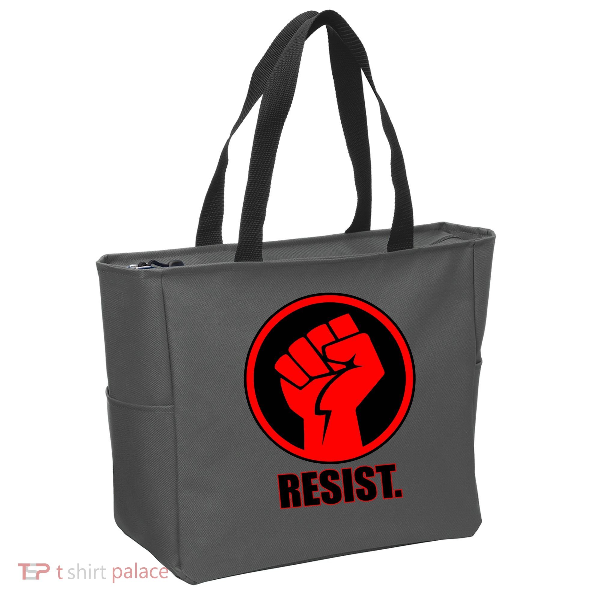 Resist Fist Circle Crest Resistance Anti Trump Tote Bag