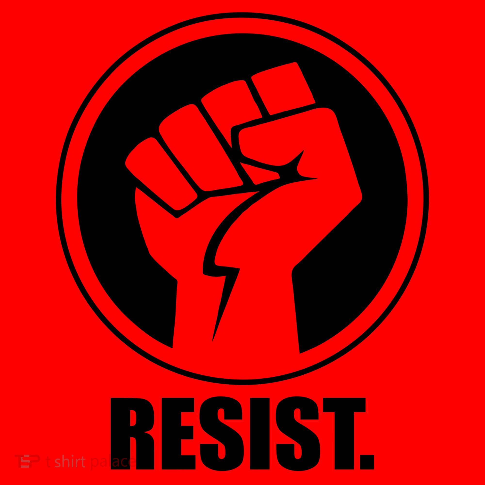 Resist Fist Circle Crest Resistance Anti Trump Santa Hat