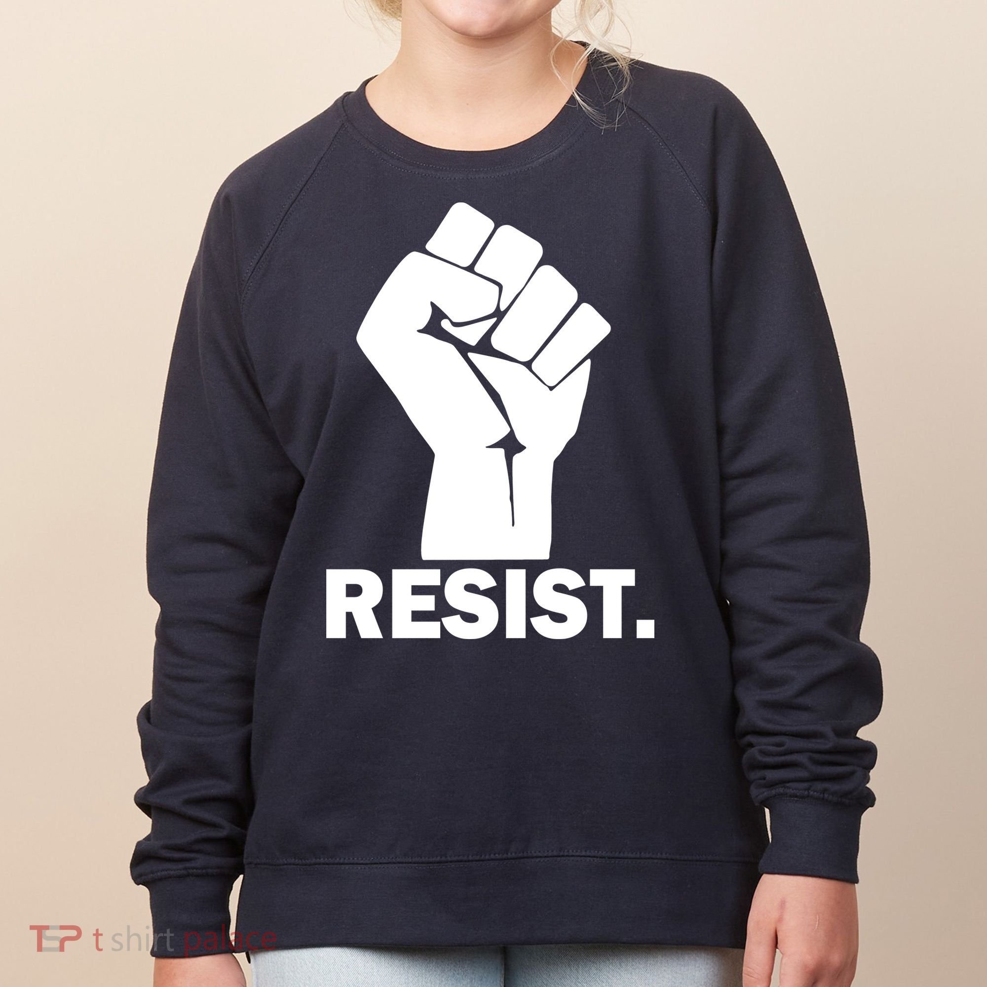Resist Fist Logo Anti Trump Women's Sweatshirt