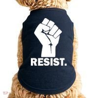 Resist Fist Logo Anti Trump Doggie Tank thumb 0