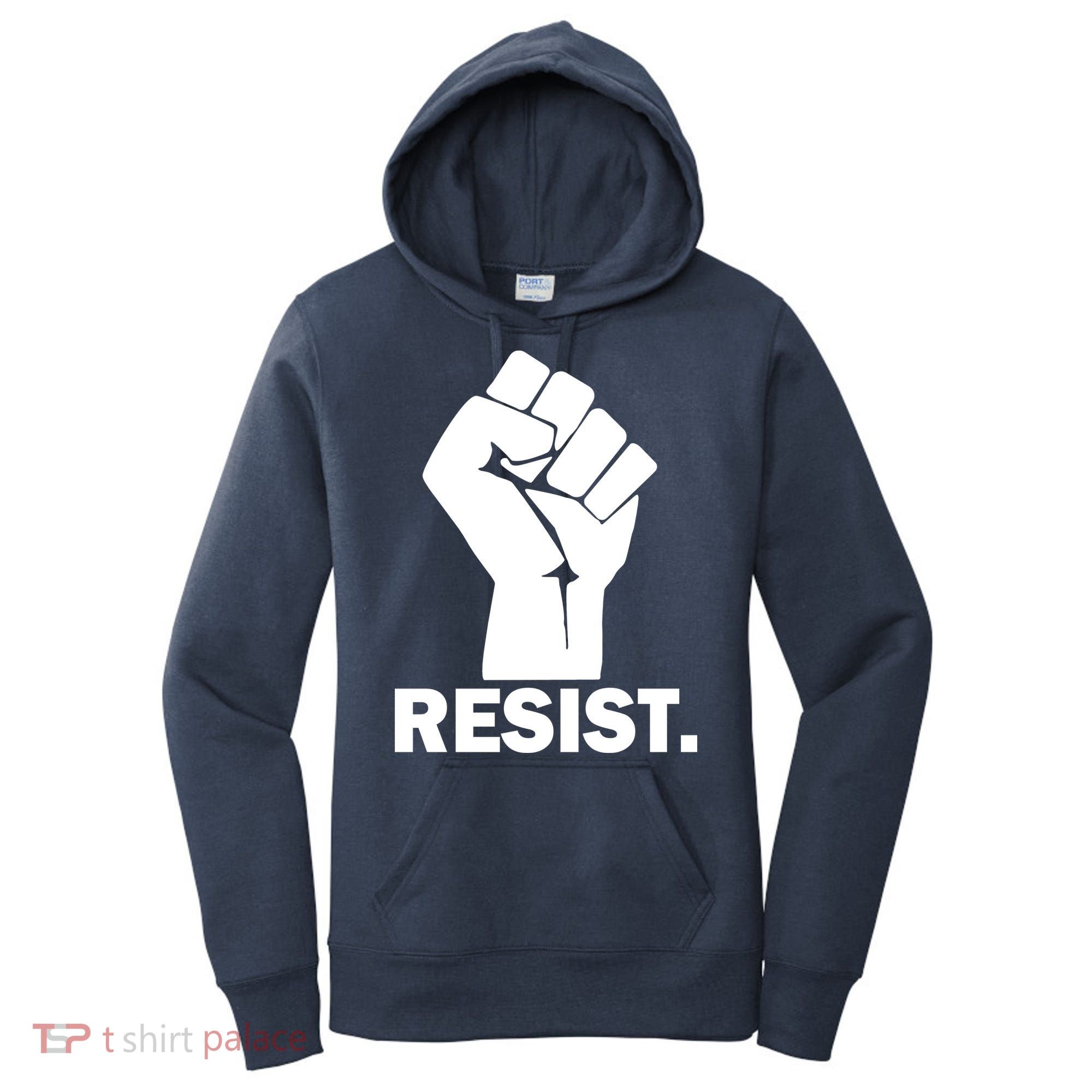 Resist Fist Logo Anti Trump Women's Hoodie