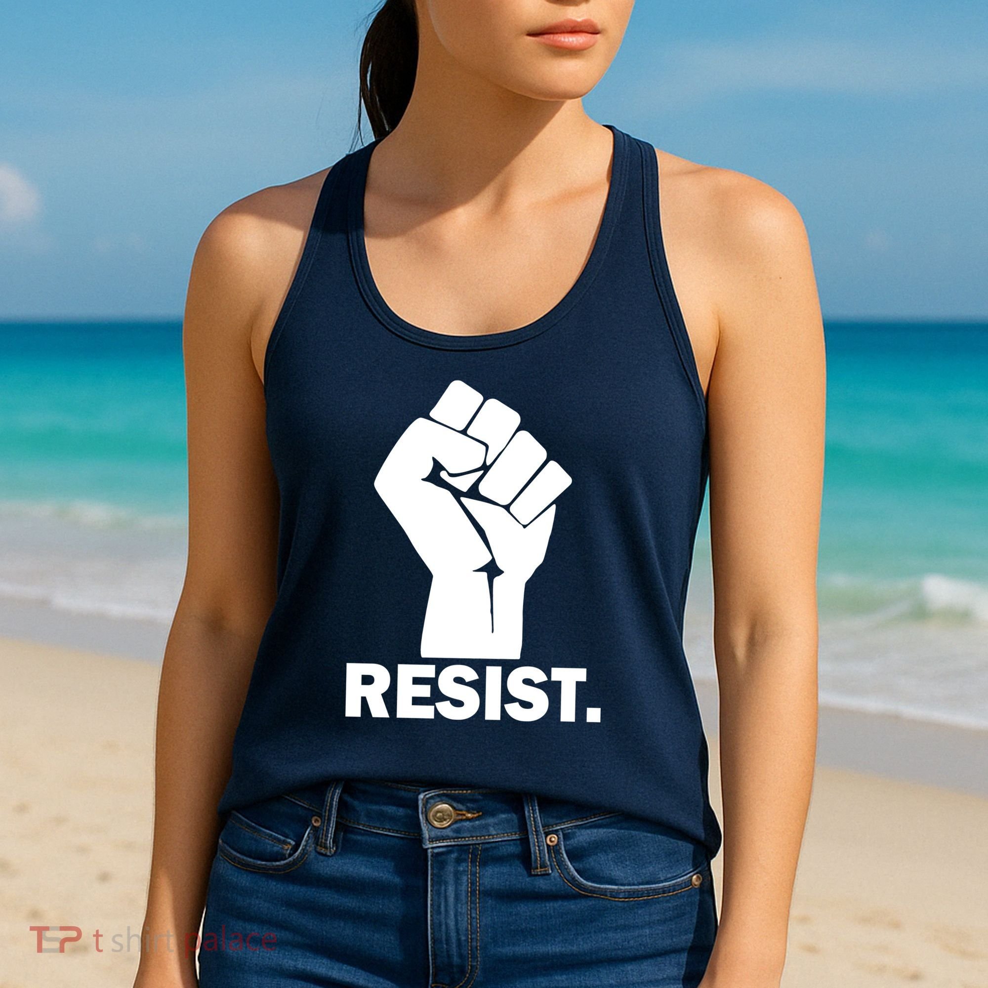 Resist Fist Logo Anti Trump Women's Tank Top