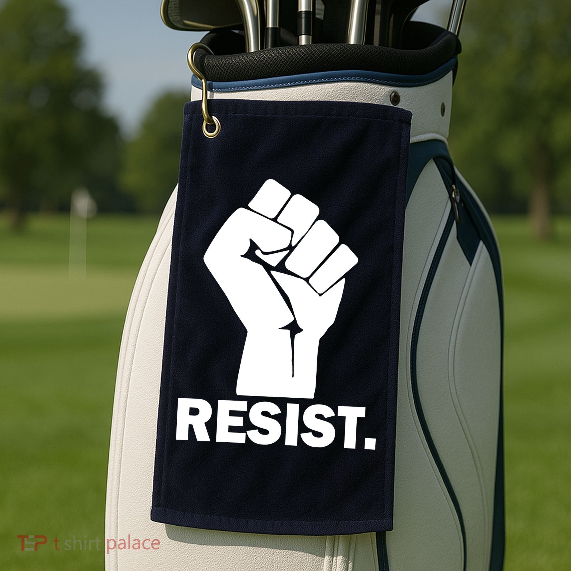 Resist Fist Logo Anti Trump Golf Towel