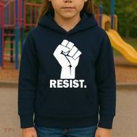 Resist Fist Logo Anti Trump Kids Hoodie thumb 3