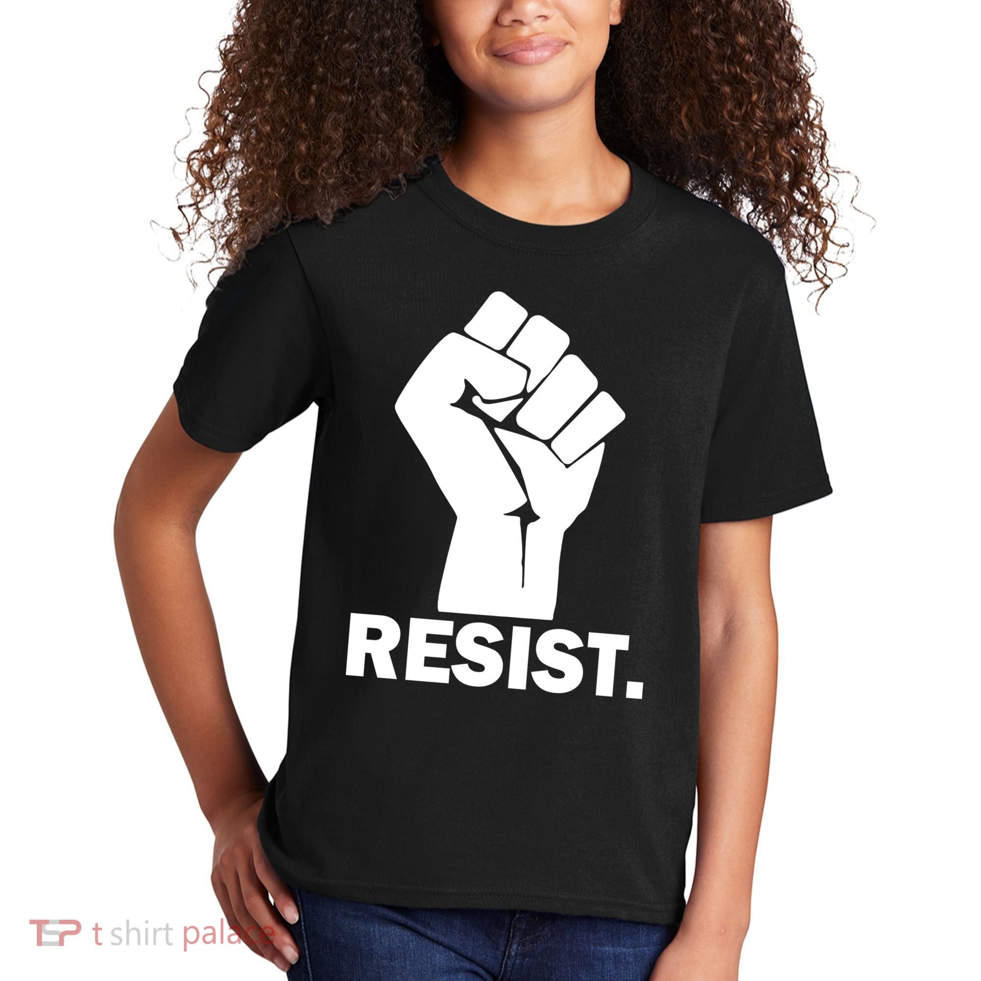 Resist Fist Logo Anti Trump Kids T-Shirt