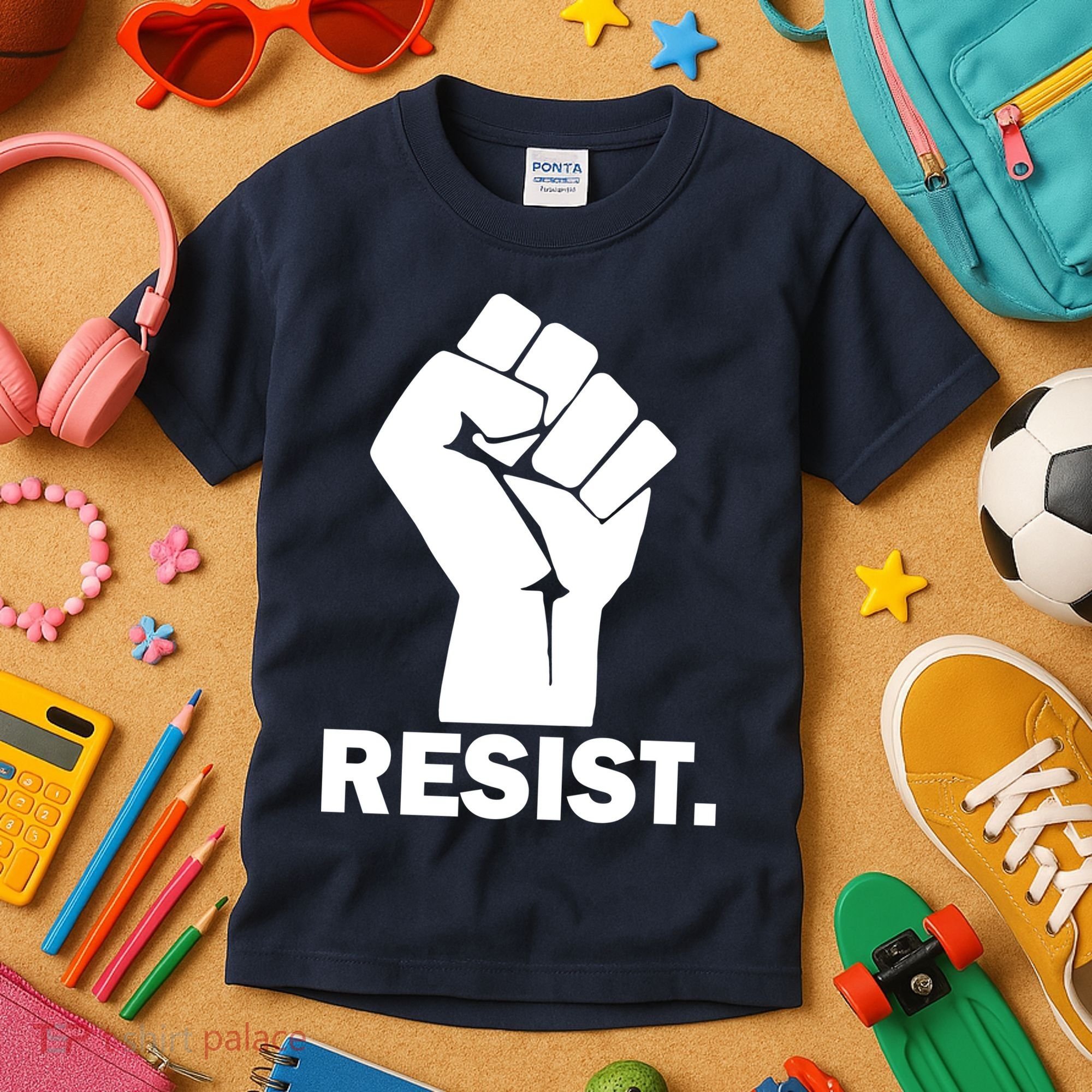 Resist Fist Logo Anti Trump Kids T-Shirt