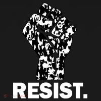 Resist Fist Pattern Hand USA-Made Doggie Bandana thumb 2