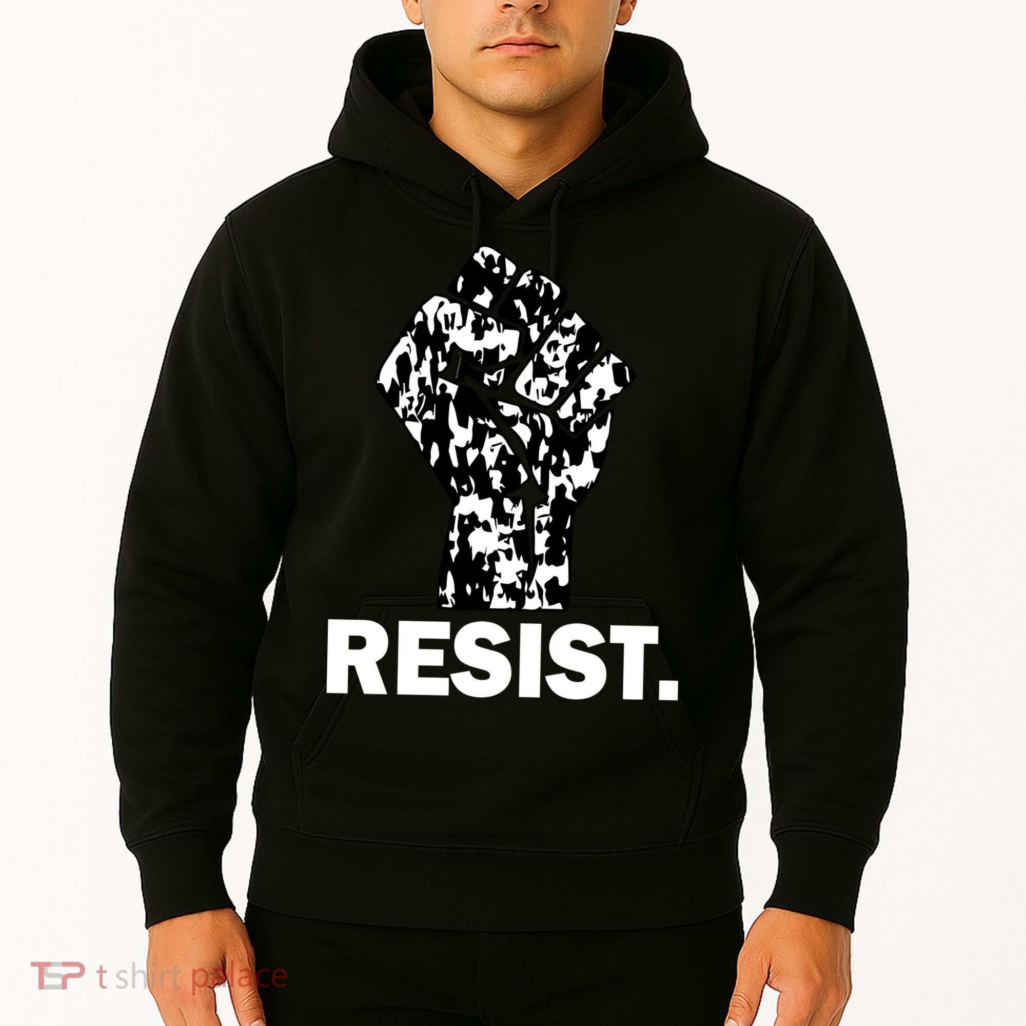 Resist Fist Pattern Hand Hoodie