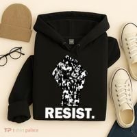 Resist Fist Pattern Hand Hoodie thumb 4