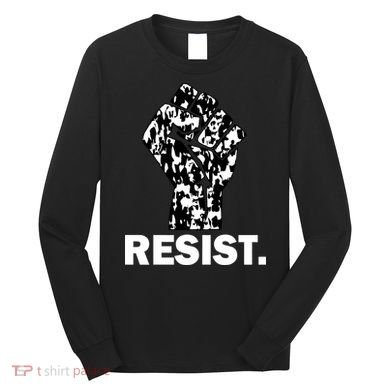 Resist Fist Pattern Hand Long Sleeve Shirt