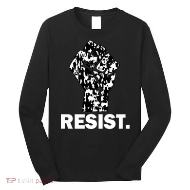 Resist Fist Pattern Hand Long Sleeve Shirt