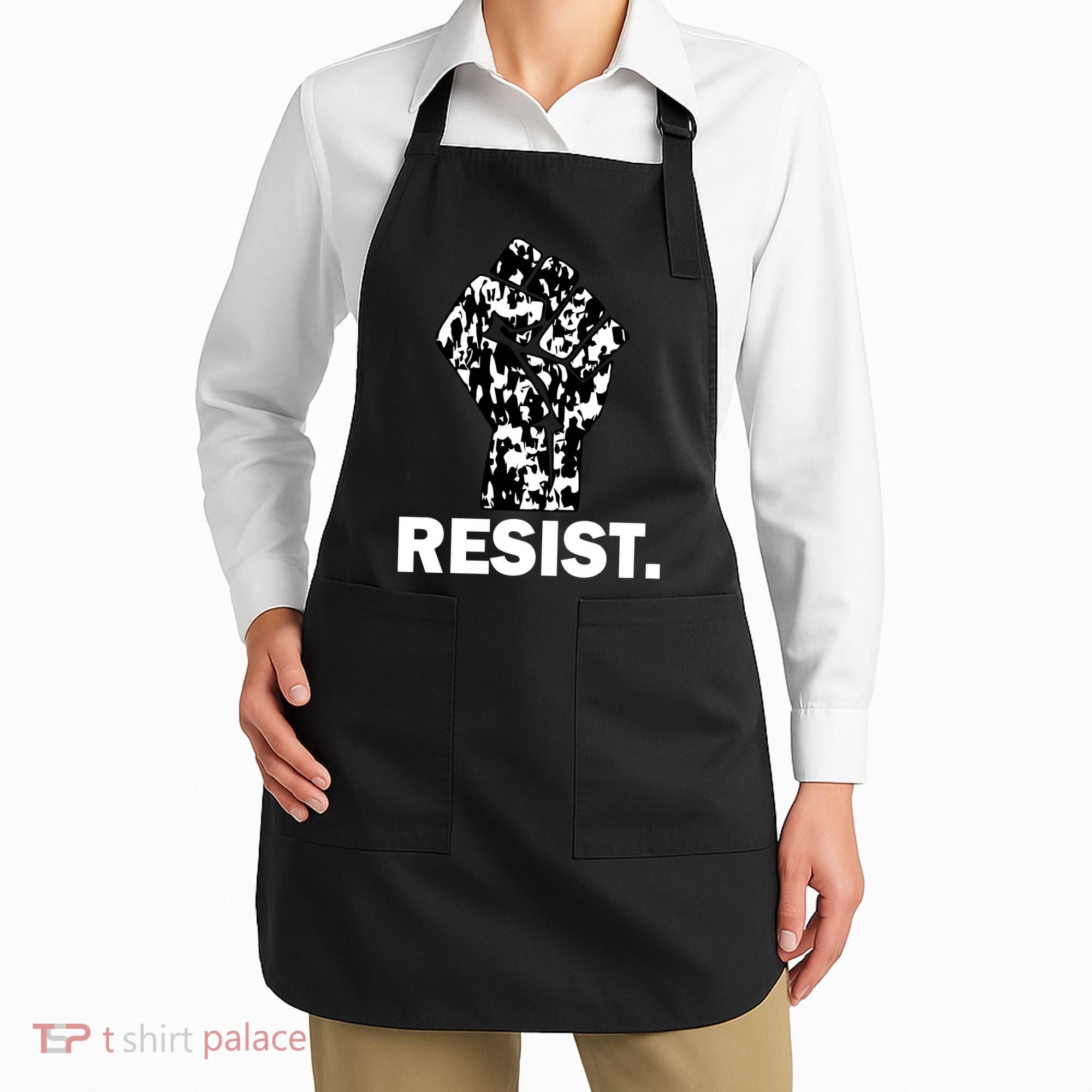 Resist Fist Pattern Hand Apron