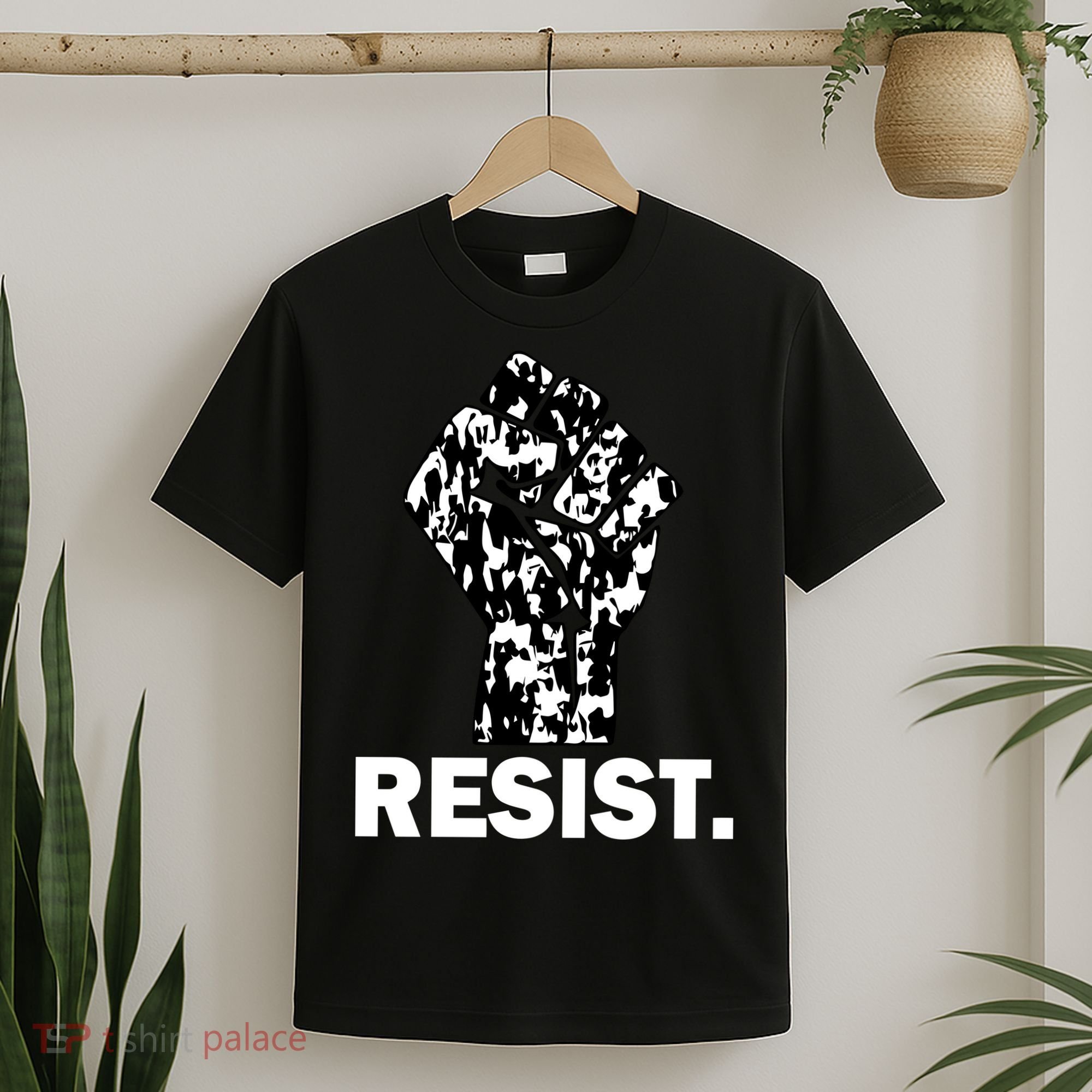 Resist Fist Pattern Hand T-Shirt