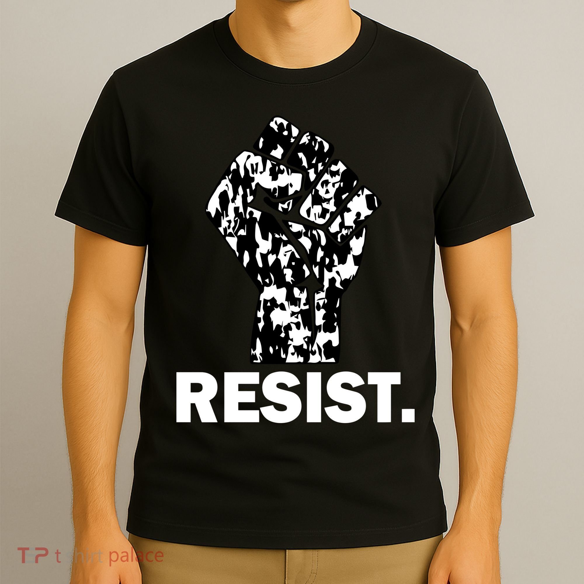Resist Fist Pattern Hand T-Shirt