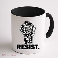 Resist Fist Pattern Hand Coffee Mug thumb 1