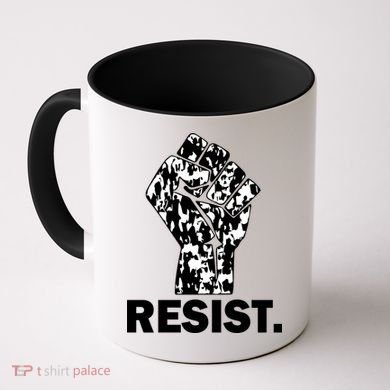 Resist Fist Pattern Hand Coffee Mug