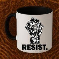 Resist Fist Pattern Hand Coffee Mug thumb 2