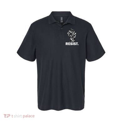 Resist Fist Pattern Hand Polo