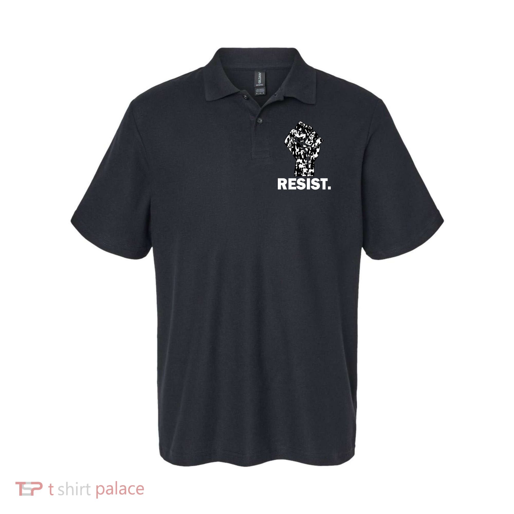 Resist Fist Pattern Hand Polo