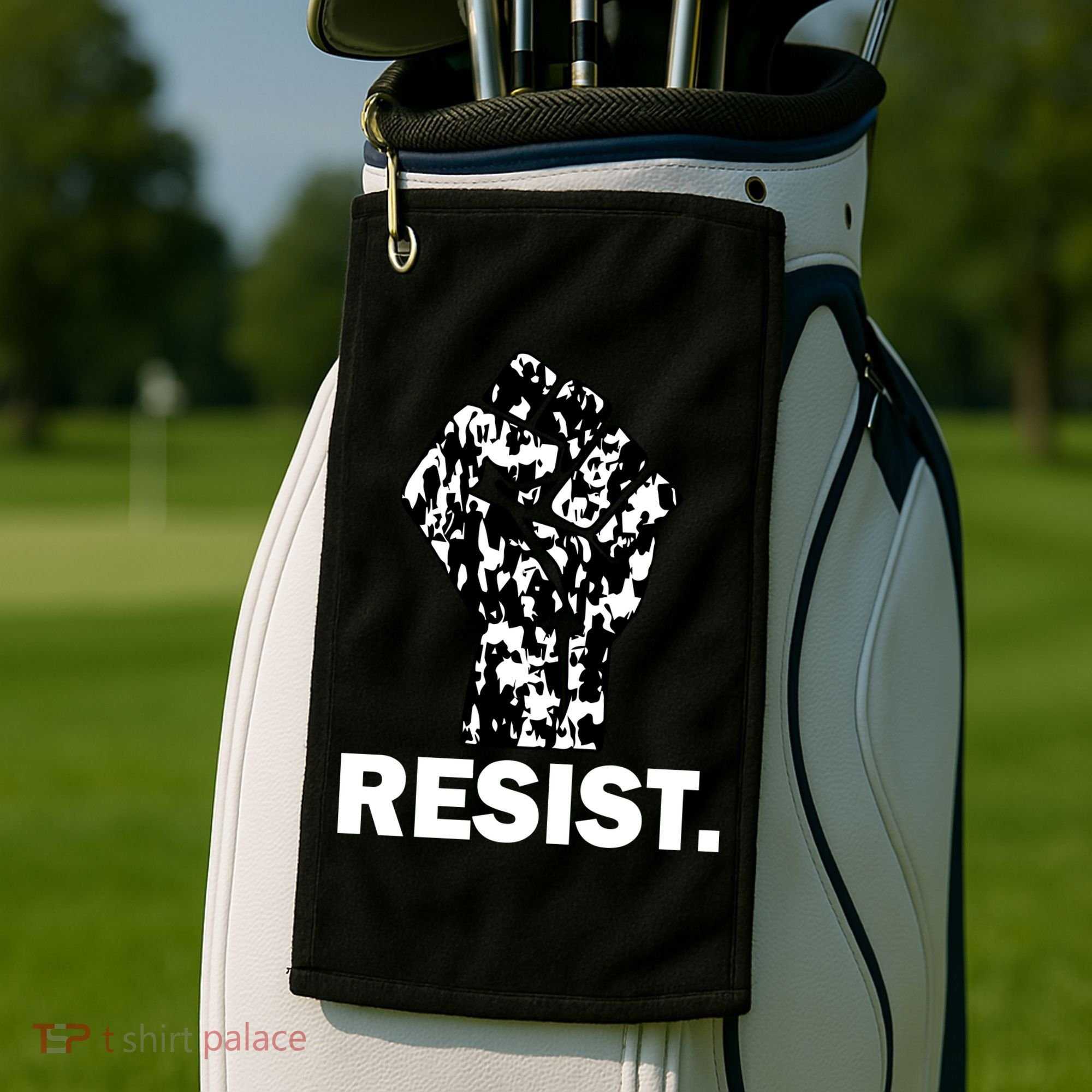 Resist Fist Pattern Hand Golf Towel
