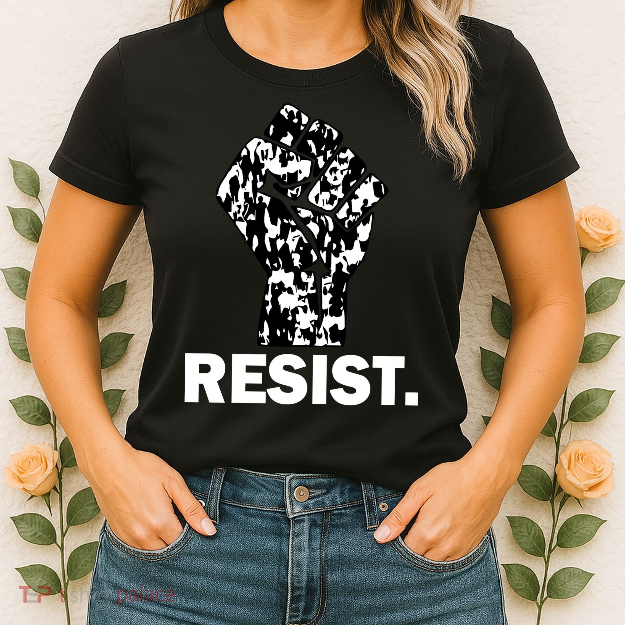 Resist Fist Pattern Hand Women's T-Shirt