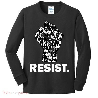 Resist Fist Pattern Hand Kids Long Sleeve Shirt