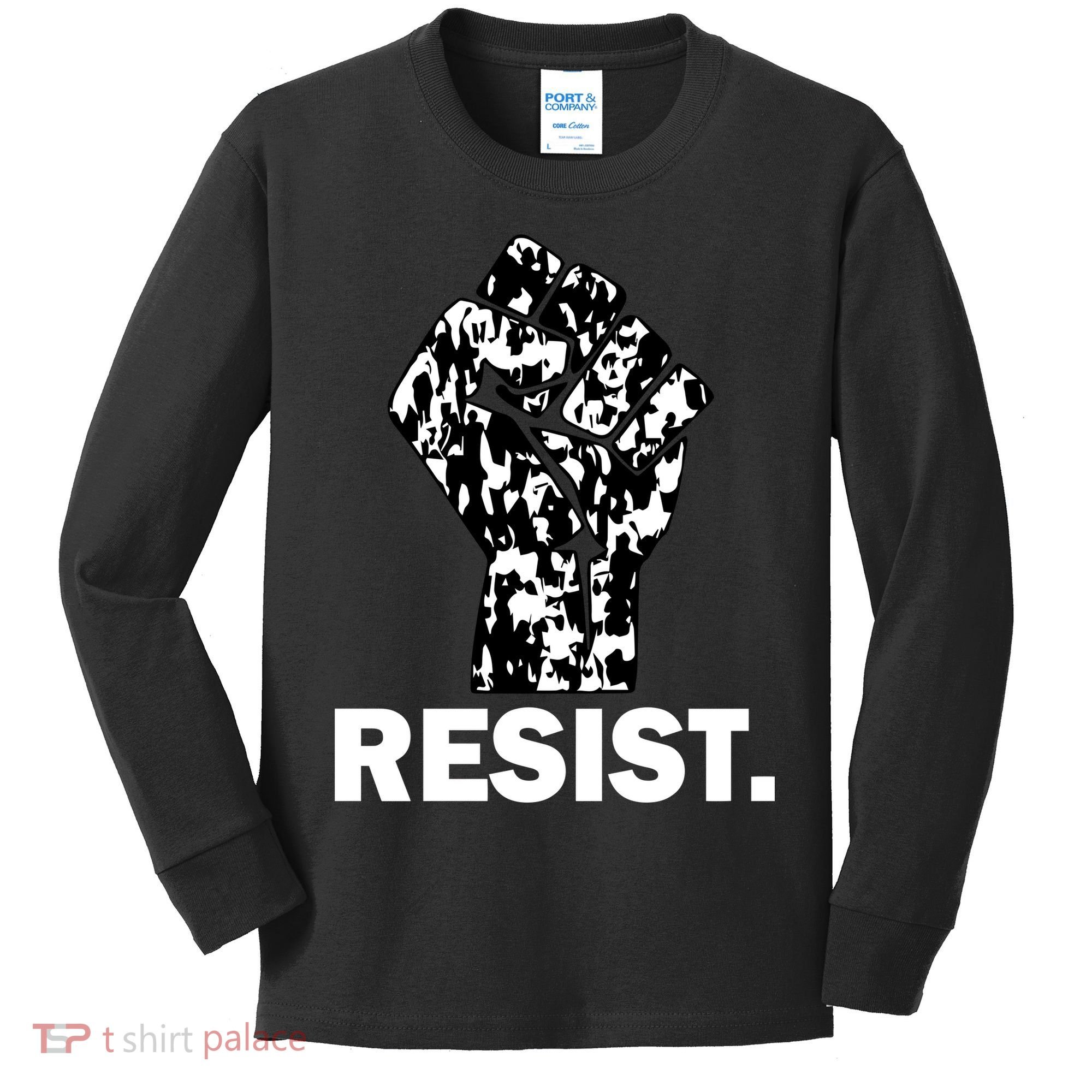 Resist Fist Pattern Hand Kids Long Sleeve Shirt