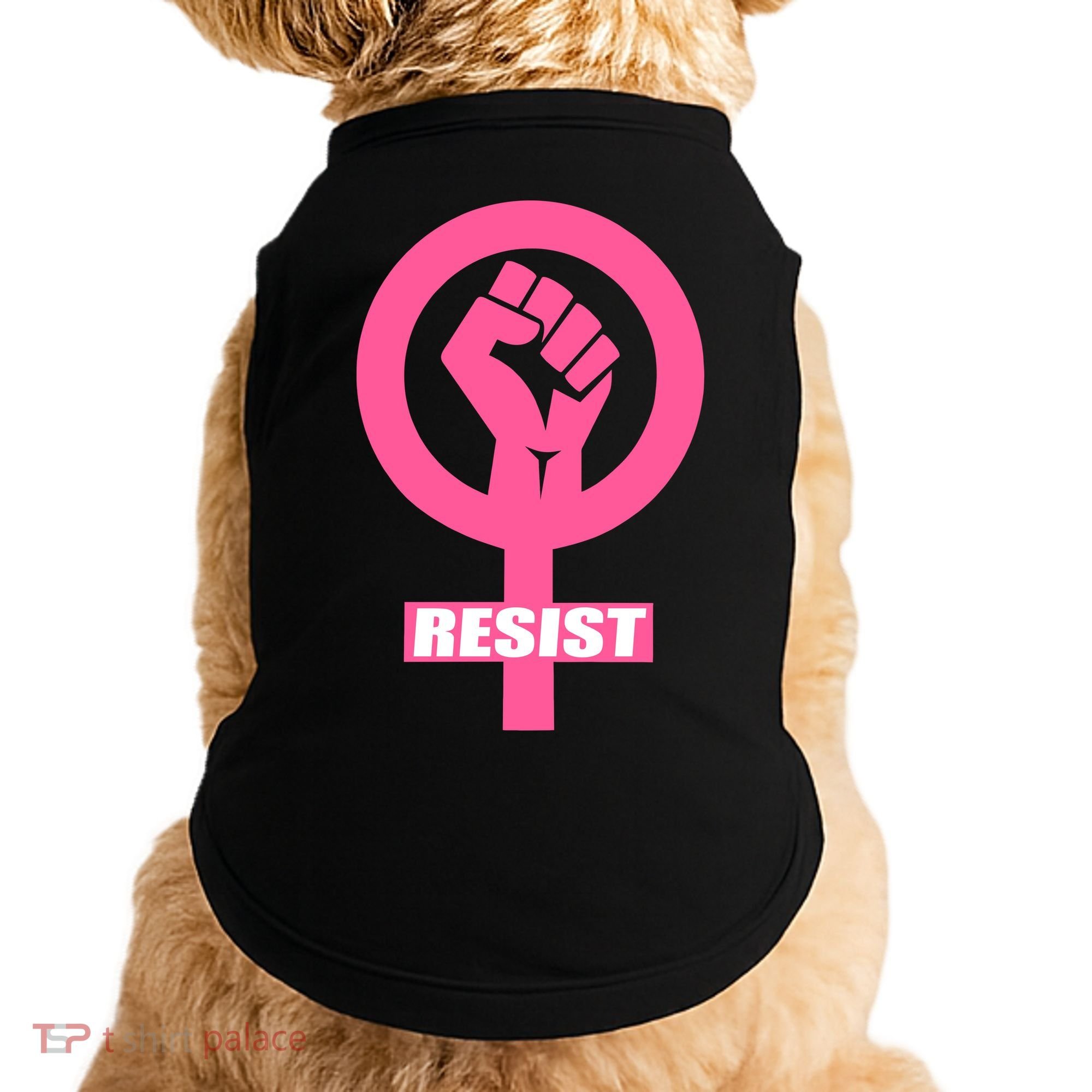 Resist Fist Women's Rights Logo Anti Trump Protest Doggie Tank