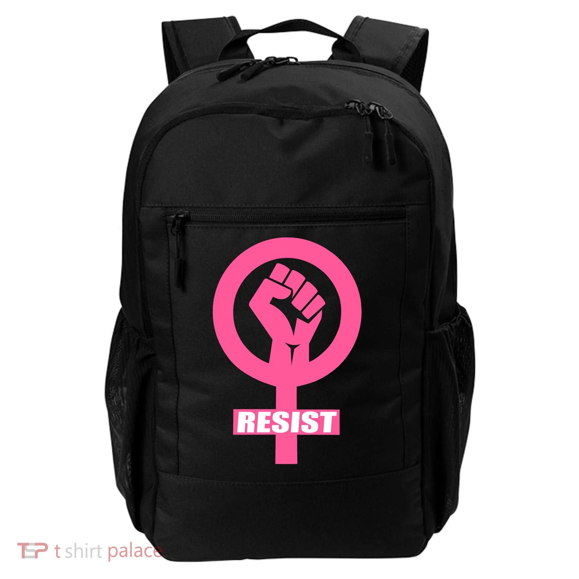 Resist Fist Women's Rights Logo Anti Trump Protest Backpack