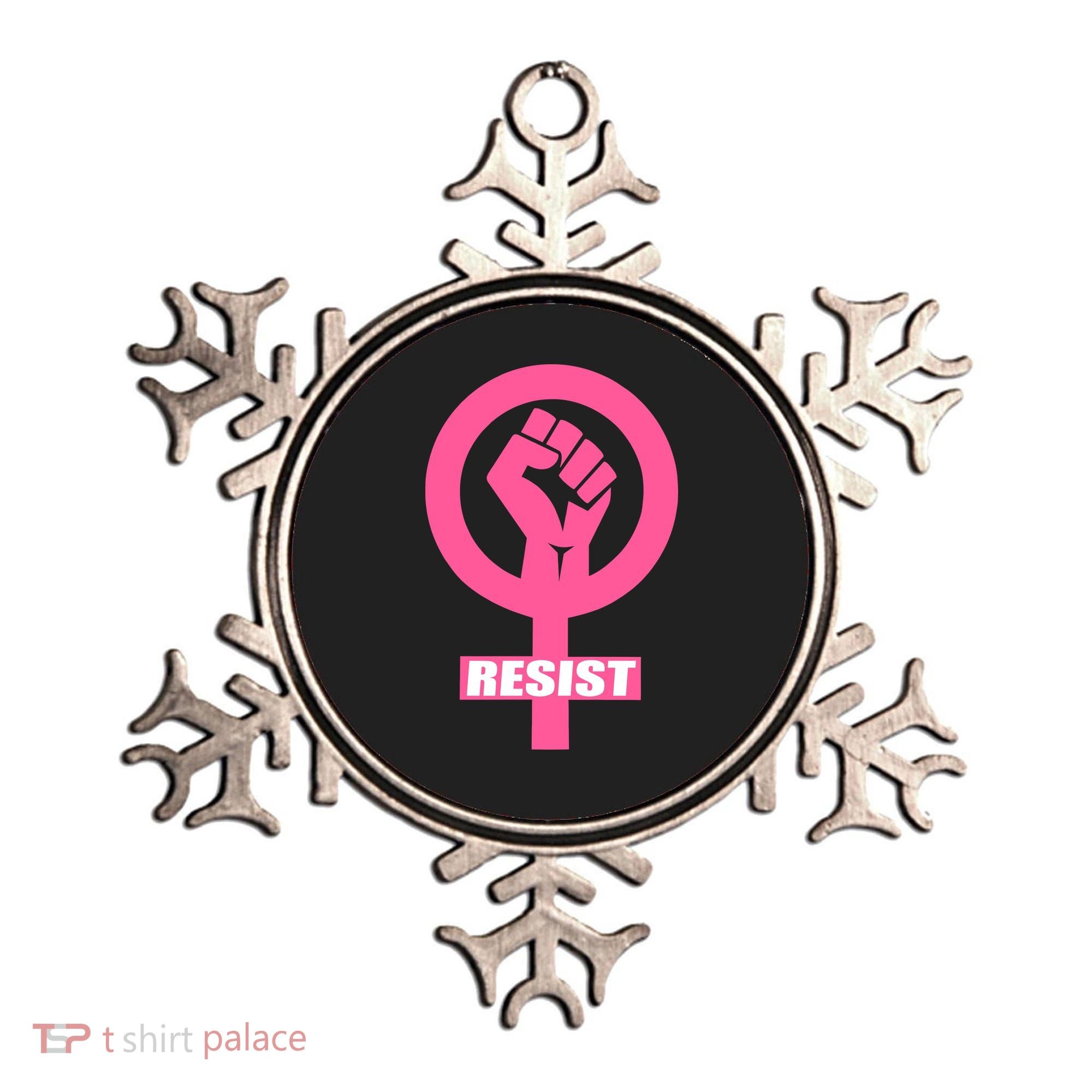 Resist Fist Women's Rights Logo Anti Trump Protest Ornament