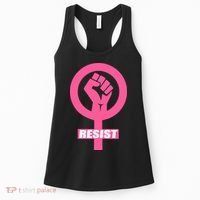 Resist Fist Women's Rights Logo Anti Trump Protest Women's Tank Top thumb 0