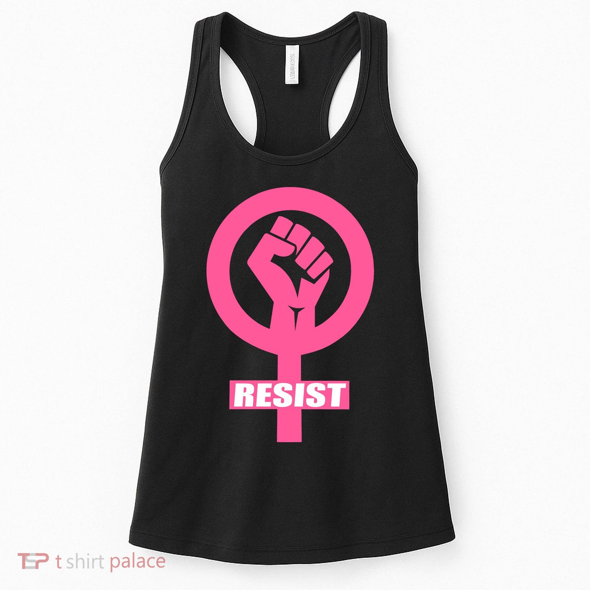 Resist Fist Women's Rights Logo Anti Trump Protest Women's Tank Top