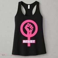 Resist Fist Women's Rights Logo Anti Trump Protest Women's Tank Top thumb 3
