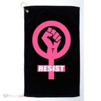 Resist Fist Women's Rights Logo Anti Trump Protest Golf Towel thumb 0