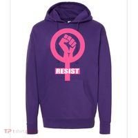 Resist Fist Women's Rights Logo Anti Trump Protest Hoodie thumb 0