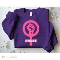 Resist Fist Women's Rights Logo Anti Trump Protest Sweatshirt thumb 2