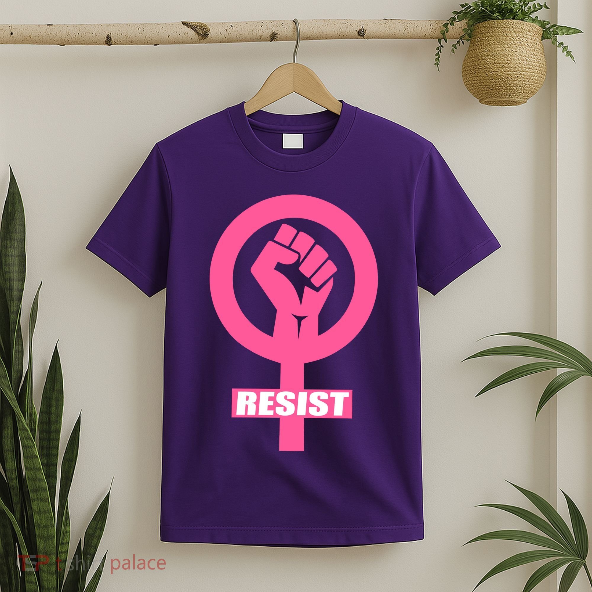 Resist Fist Women's Rights Logo Anti Trump Protest T-Shirt