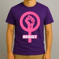 Resist Fist Women's Rights Logo Anti Trump Protest T-Shirt thumb 3